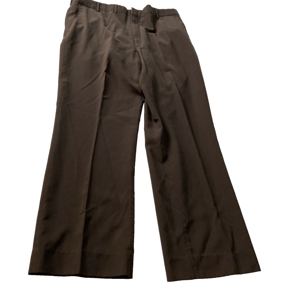 London Fog Men's Dress Pants 40R Brown – Classic Fit, Formal Trousers